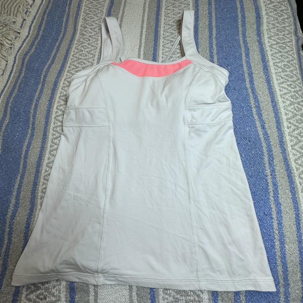 Kyodan Womens Activewear Tank Top Built-in Bra Gray Pink‎ Mesh Size M CA17791